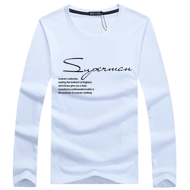 

Мужская облегающая футболка с длинным рукавом в корейском стиле 2025 года для весны и осени 5XL белый