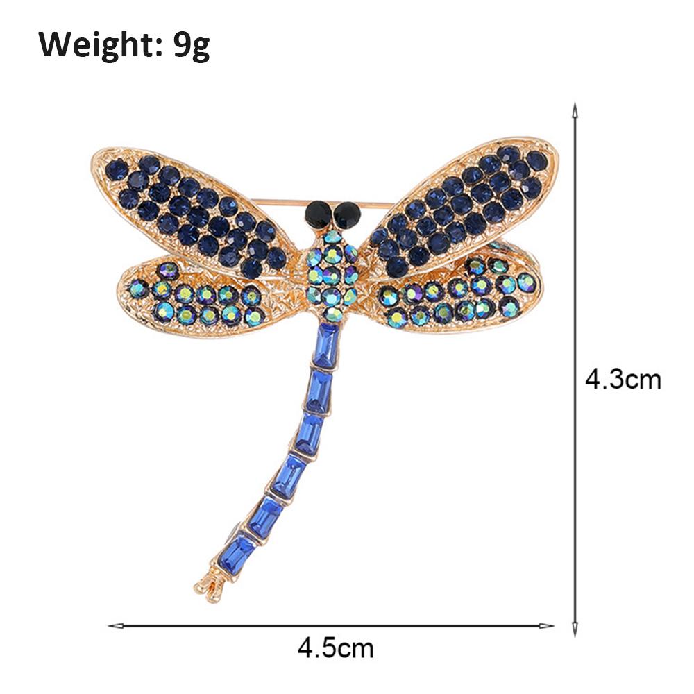 Women's Gold Tone Dragonfly Brooch Pin Crystal Rhinestone Brooches Jewelry Gifts