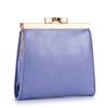 New first layer oil wax cowhide retro clip buckle change bag women's ID card clip business card bag multi-card card bag