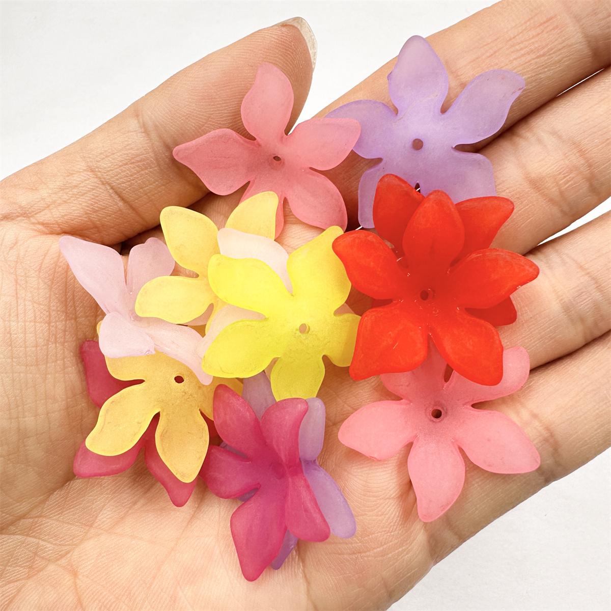 

60 шт. акриловый матовый держатель для цветов Баухинии, изготовление ювелирных изделий для серег, модные ожерелья, бусины, аксессуары для волос «сделай сам» разноцветный