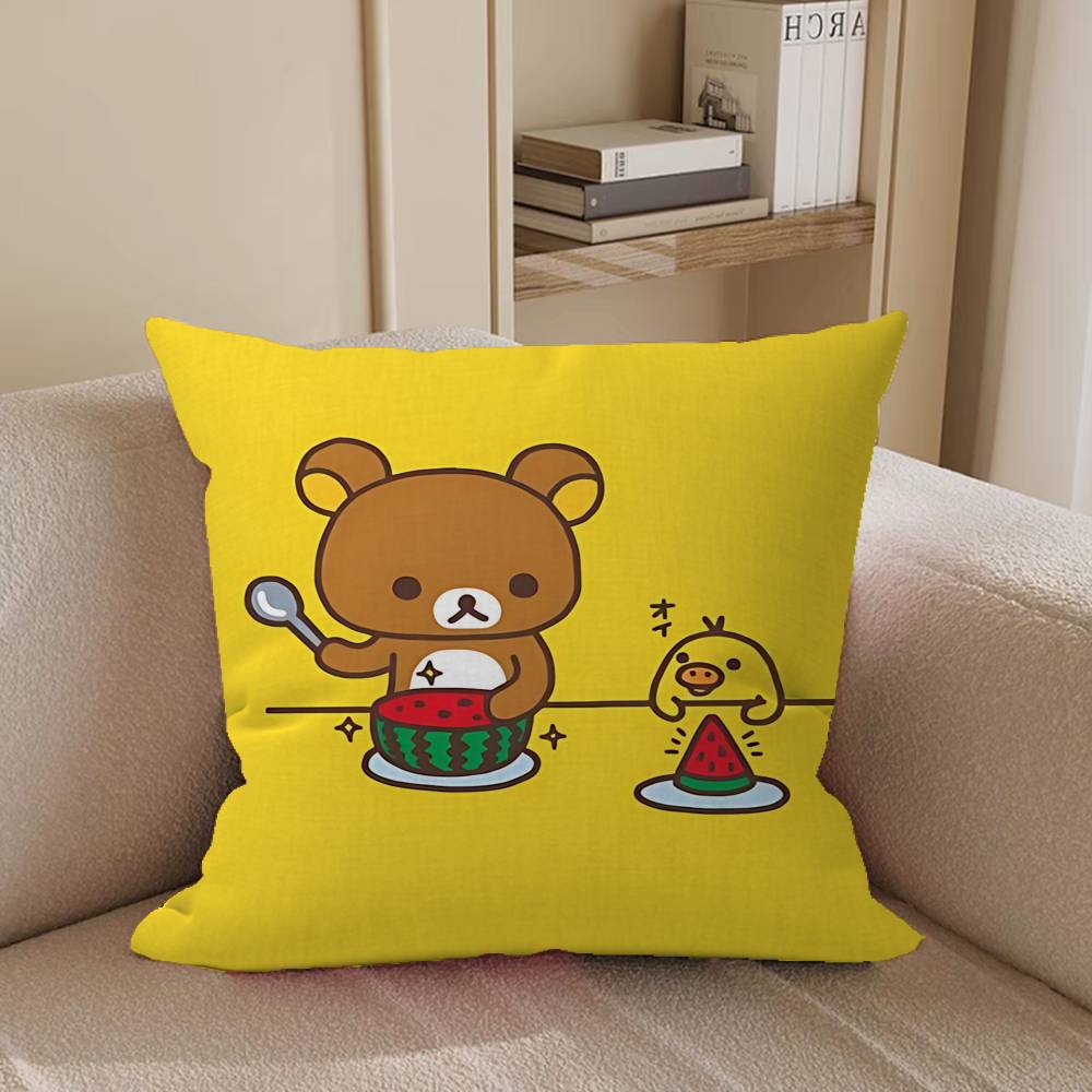 Cartoon RilakkumaS Anime Pillow Case Removable Washable Cushion Cover – All-Season Soft Linen