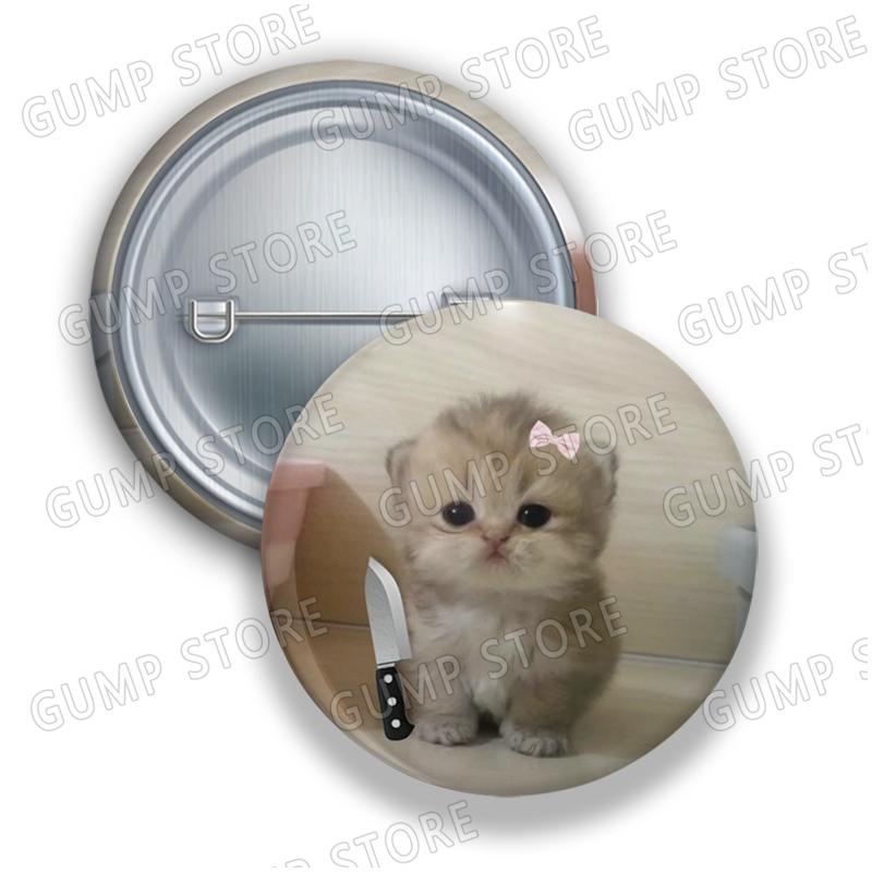 

Funny Cat Meme Badges for Accessories Kitty Kitten Button Brooch Pins Fans Friends Kids Gifts