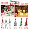 Christmas Faceless Doll Gnome Ornaments LED Light Plush Knitting Crafts Pendant Decor Christmas Decorations for Home Kids Gift