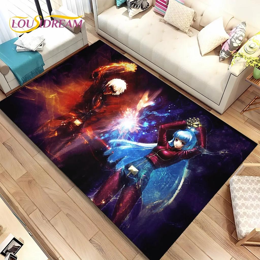 3D King of Fighters Retro Game Gamer Area Rug,Carpet Rug for Home Living Room Bedroom Sofa Doormat Decor,Kids Non-slip Floor Mat
