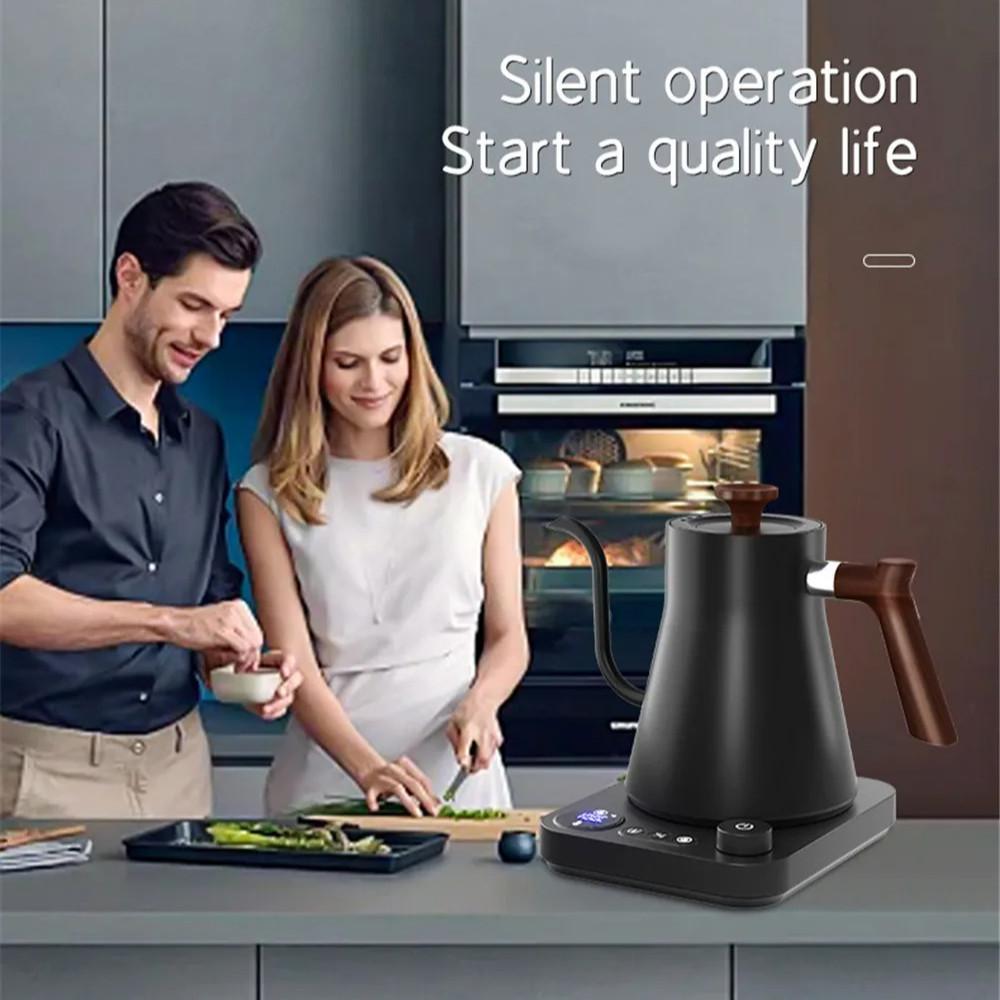900ML Large Capacity Gooseneck Electric Kettle 1200W Water Boiler NTC Temperature Control LCD Display Boiling Tea Kettle