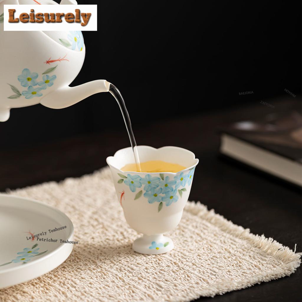 1pc/set Hand-painted Floral Fish Teacup Boutique Tea Bowl Cute Cup Tea-tasting Meditation Cup Jianzhan Master Cups Tableware