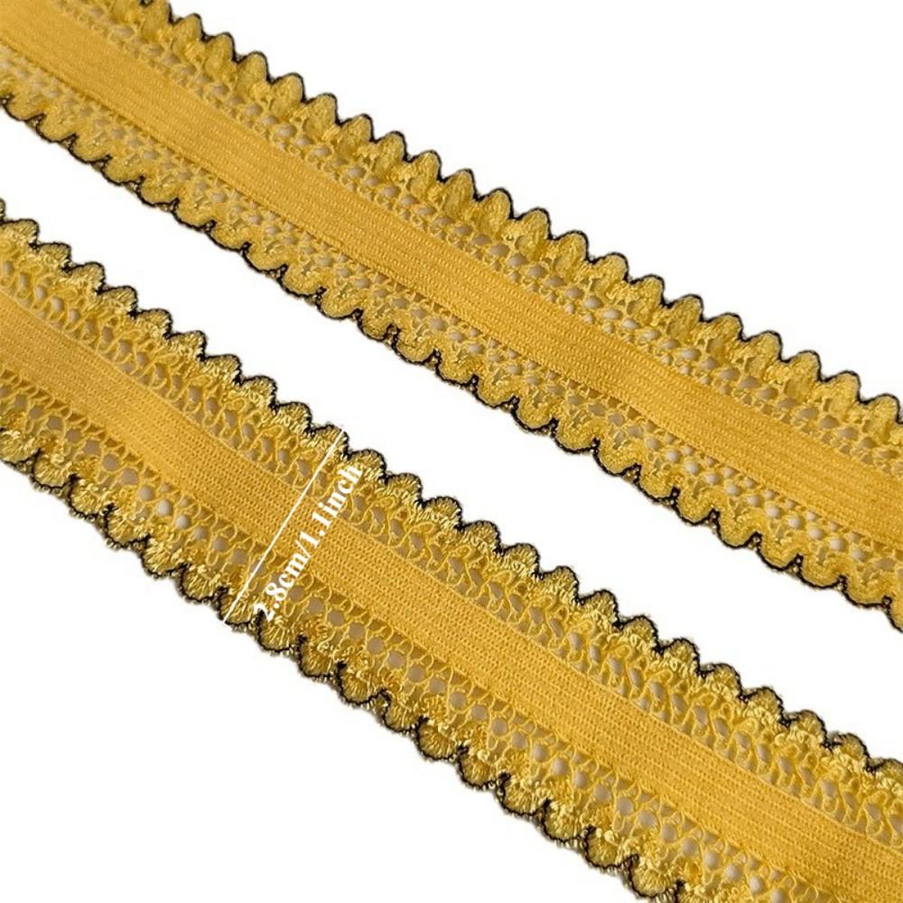 5 Yards Stretch Lace Trim - 2.8cm Woven Ribbon for DIY Hair Bows, Headbands, Craft Decor