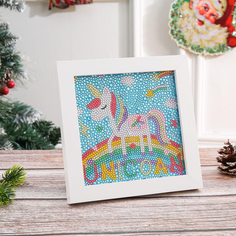 New Diy Diamond Painting Solid Wood Photo Frame Boxed Diamond Sticker Owl Cartoon Hand-Pasted Diamond Painting