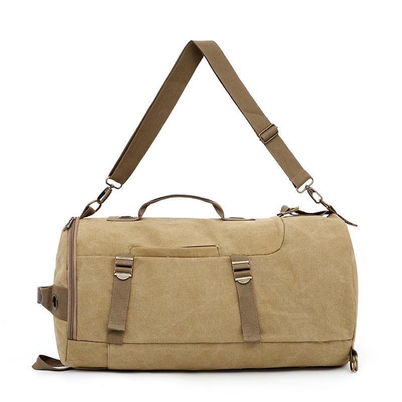 Retro Canvas Backpack Women'S Fashion Trend Backpack Men'S Middle School Schoolbag Single Room Portable Multi-Function