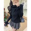 Lotus Leaf Edge Long-sleeved Knitted Sweater Women's Stacked Design Sweater Autumn and Winter New Inner Top