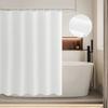Linen-Look Shower Curtain - Pure Color Waterproof & No-Hole Bathroom Partition for Tub/Shower Easy Install Privacy Screen