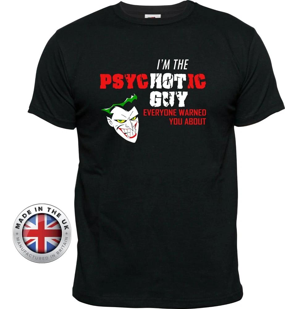 Joker T Shirt Psychotic Guy Black Cotton Dc Printed Tshirt UnisexLadies Fit S