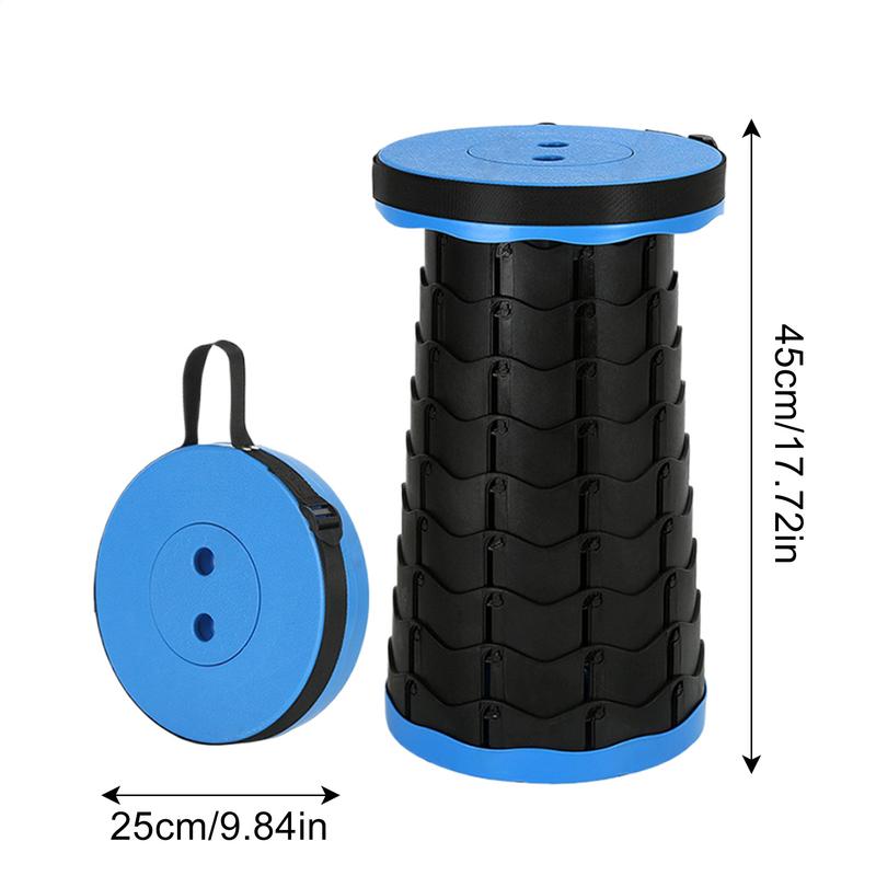 Folding Stool Heavy Duty Collapsible Telescoping Stool with Load , Portable Retractable Stool for Camping Fishing