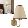 Modern Linen Wall Lamp Iron Base Soft Fabric Shade Wall Sconce Lamp Brass Gold Hardwired Wall Light Living Room