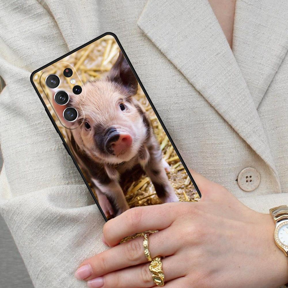 Baby Pig Cell Phone Case for Samsung Galaxy S26 Ultra S25 S24 S23 S22 S21 S20 Note10 Cover