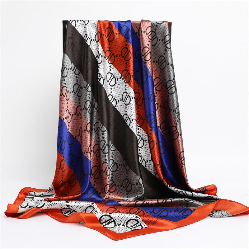 90 * 90 cm Nytt silkeskjerf Dame Vår- og sommerdekorativt skjerf Solkrem reisesjal Høst- og vinterskjerf tynn utgave