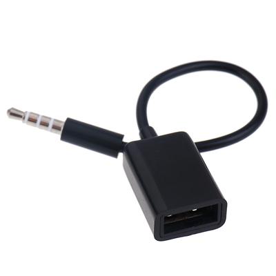 Pratik Usb Dişi Kafa 3.5Mm U Diske Bağlı 12V Araba Cd Çalar Aux Araba Ses Kablosu Araba Mp3 Transfer Kablolaması
