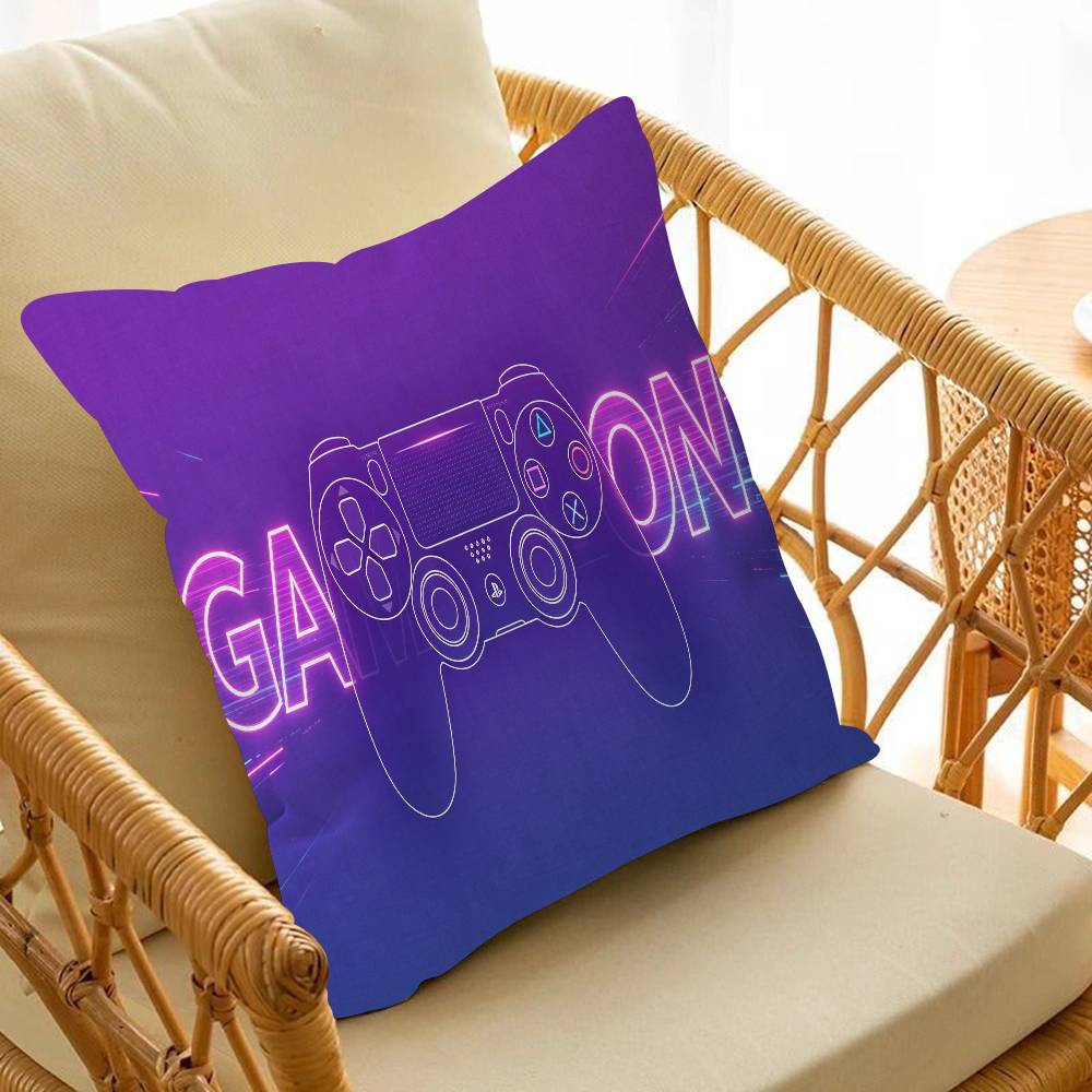 Game On Theme Gamer Pillow Cushion Cover Pillowcase Living Room Sofa Home Decor Customized