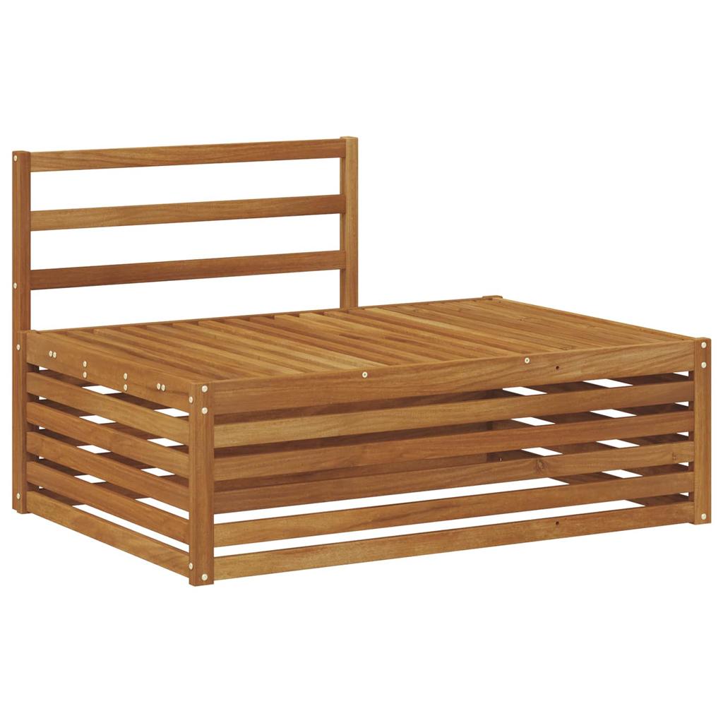 Outdoor End Sofa Natural 115 X 83 X 73 Cm Solid Acacia Wood