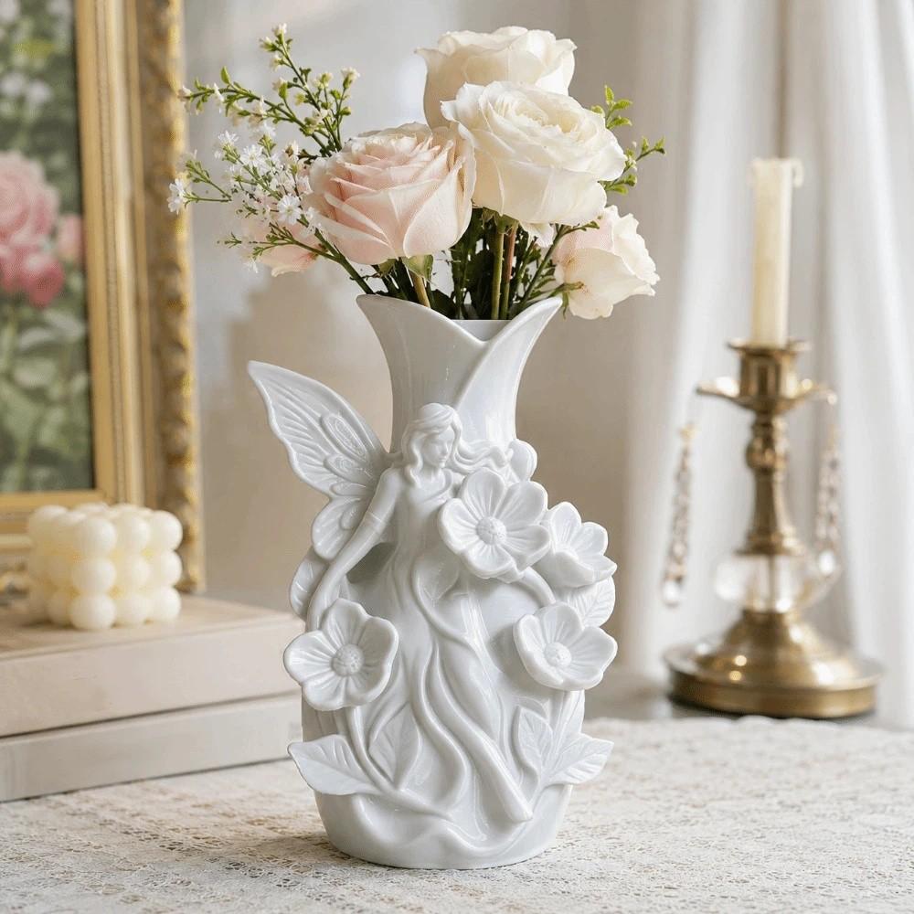 Flower Arrangement Fairy Vase Artistic Shape Art Ornaments Elf Theme Elf Emboss Vase Desktop Decor