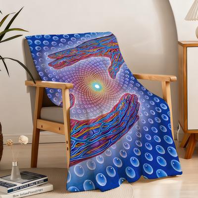 Blanket Throw Super Psychedelic Cosy Plush Living Trippy Room Sofa Couch Alex Childish Birthday Grey Gifts