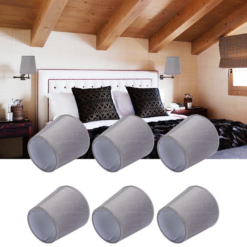 6PCS Fabric Lamp Cover Clip On Design Small Lamp Shades Modern Chandelier Lamp Shades  Table Lamp
