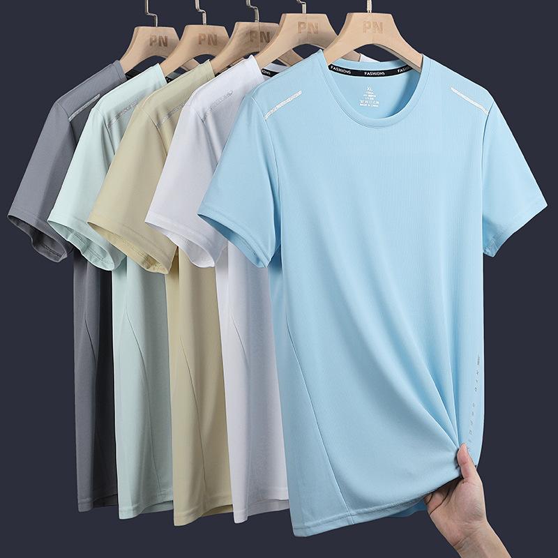 

Прохладная летняя тонкая дышащая футболка с короткими рукавами и сетчатыми глазами, мужская быстросохнущая спортивная мужская одежда