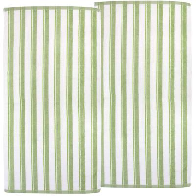 Bath Set of 60 X 120 Aegean Bay Towels, 2, Approx. Cm, Cotton, Stripe, Green, BI7005-2P04