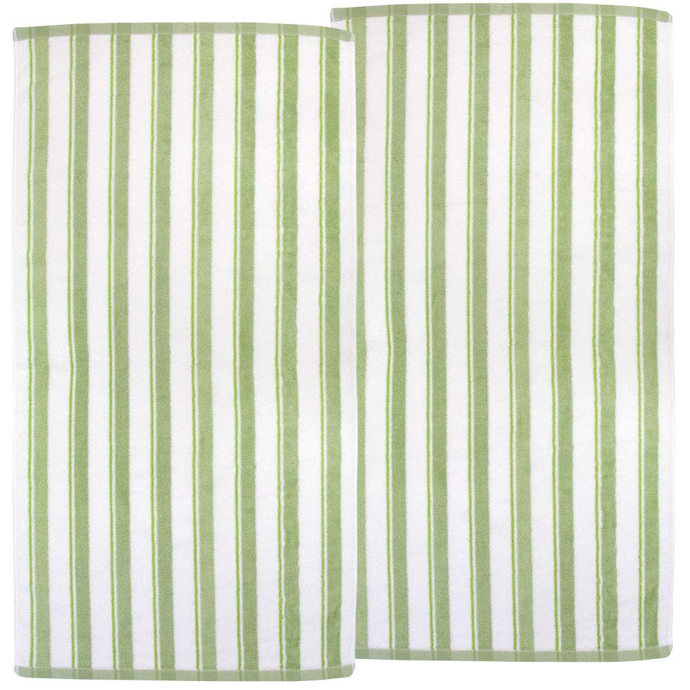 

Hayashi Bath Set of 60 x 120 Aegean Bay Towels, 2, Approx. cm, Cotton, Stripe, Green, BI7005-2P04 зелёный