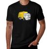 Yellow White Smiling Garbage Truck Cartoon TShirt Independence Day Short Sleeve TShirt