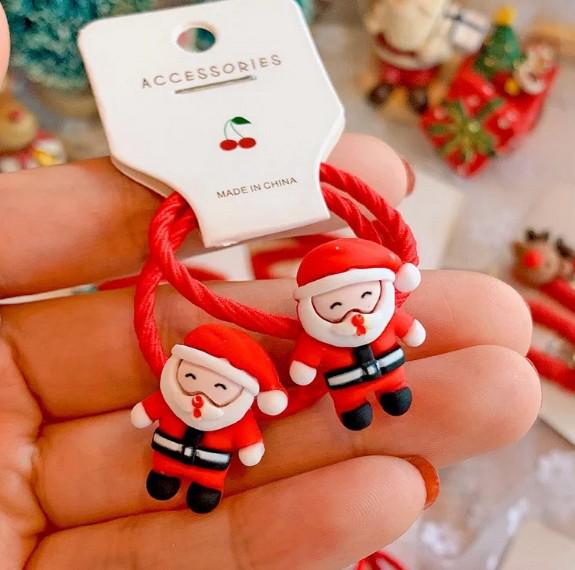 2021 Christmas Santa Claus Hair Ties & Headbands for Kids - Hair-Friendly Accessories