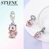 Cute Pink Unicorn Baby Pendantscopper Plated Original Beads Fit Originalcharms Bracelet Bead Jewelry Gifts For Women
