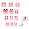 24-Piece European & American 3D Floral Wearable False Nails with Middle Water Pipe Design