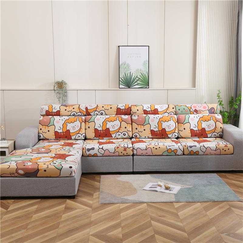 Floral Printed Sofa Seat Cushion Cover Furniture Protector Stretch Sofa Covers For Living Room Kids Pets Anti-Dust Removable