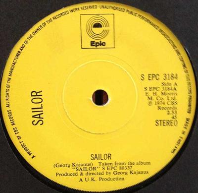 7inch Record SAILOR  Sailor SEPC3184 Epic 1975 UK Rock Used