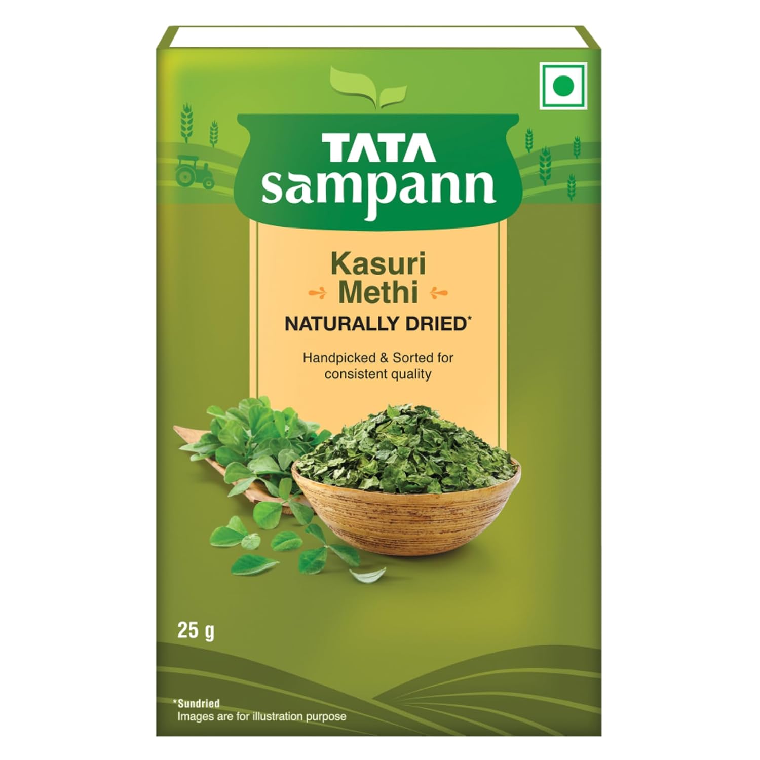 

Tata Sampann Kasuri Methi 25 g Pack Of 1 Naturally Sun Dried Handpicked Authentic Flavor