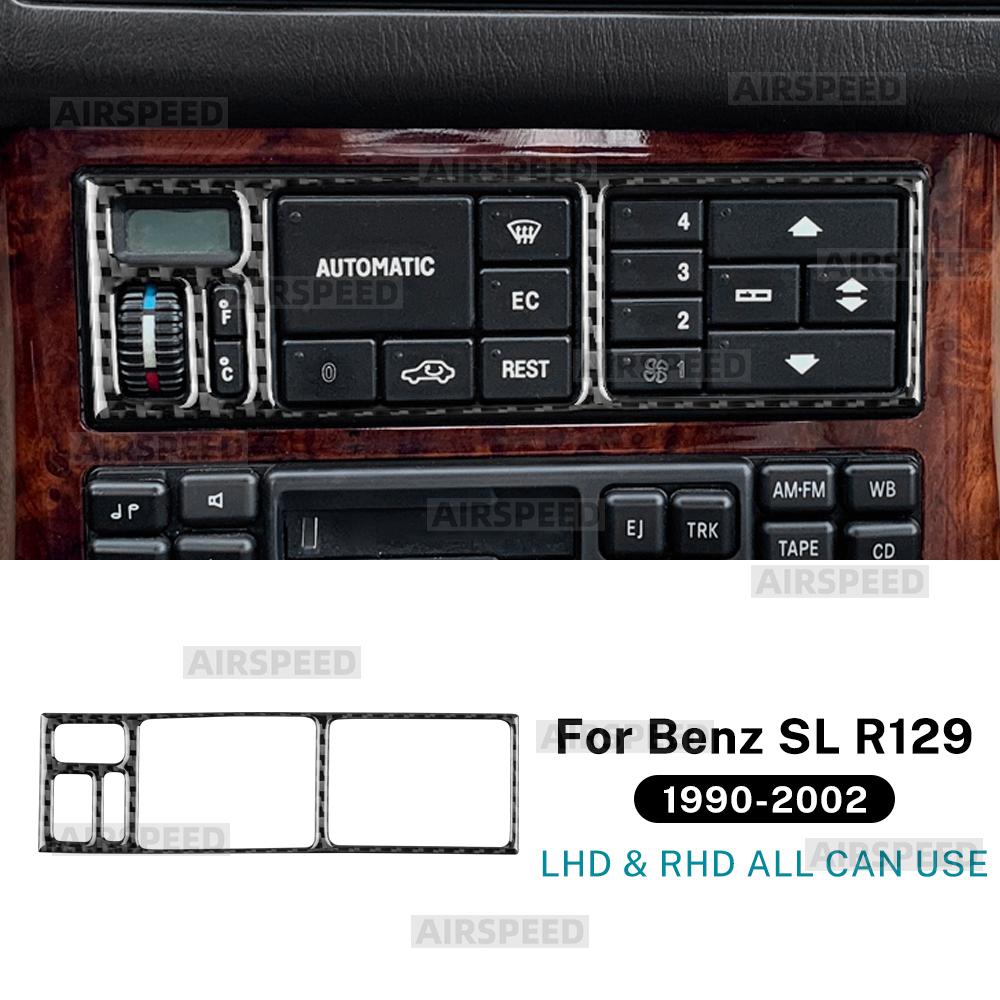 Real Soft Carbon Fiber Sticker For Mercedes Benz SL R129 1990-1994 1995 1996 1997 1998 1999 2000 2001 2002 Car Control AC Panel