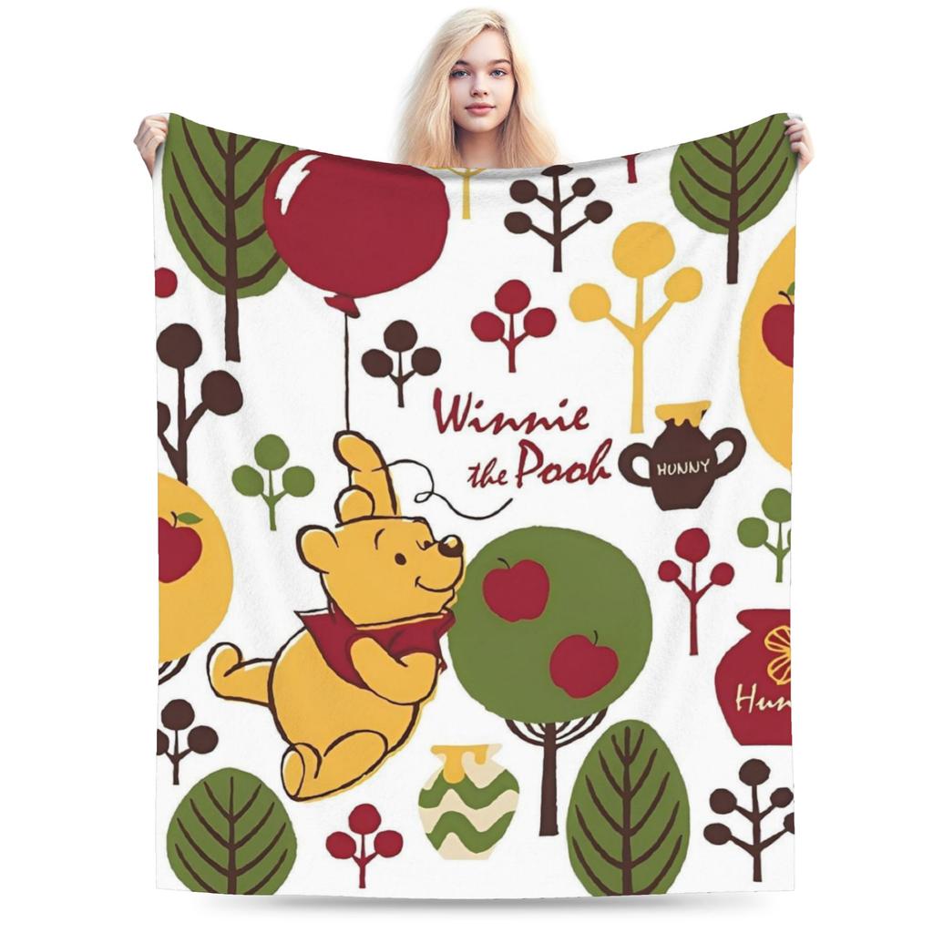 Cute Kawaii Blankets Winnie The Pooh Fuzzy Throw Blanket Bedding Couch Personalised Soft Warm Bedspreads