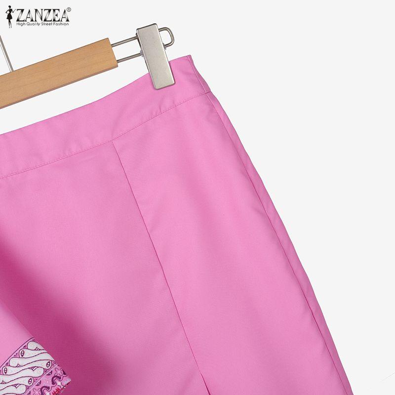 ZANZEA Women Half Sleeve Blouse and Midi Skirts Floral Print Two Piece Suit Sets