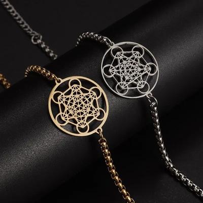 Engel Engel Hohlkreis Sechs Kreise Anhänger Armband Herren und Damen Armband Zwei Ketten Tragearmbänder