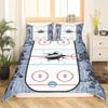 Ice Hockey Sport Soft Duvet Cover Burning Hockey Bal for Ten Athlete Black Polyester Comfortable Quilt Cover for Friend Gift Bedrom Decoration