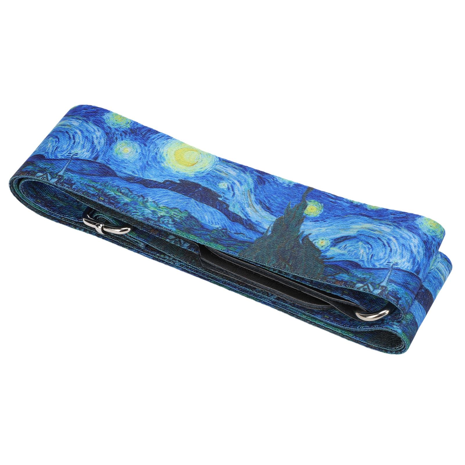 

Ремень для гитары «Звёздная ночь», регулируемая длина, ширина 5 см, кожаные концы, универсальный ремень для электрогитары