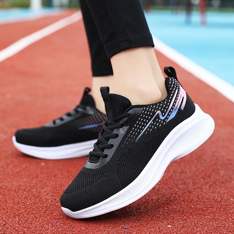New mesh breathable brand non-slip sports casual shoes round head lace-up college ultra-light soft-soled running shoes