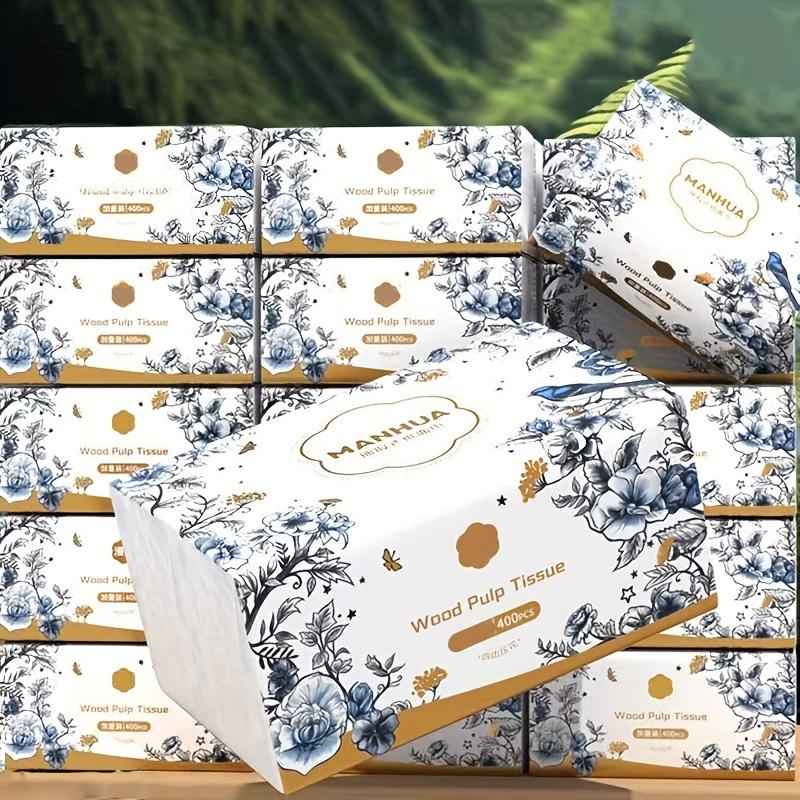 6 Packungen insgesamt Großes Fassungsvermögen Restaurant-Servietten, 5-lagig, Dicke geprägte Taschentücher, für Küchen, Badezimmer Zuhause, Büro, Auto