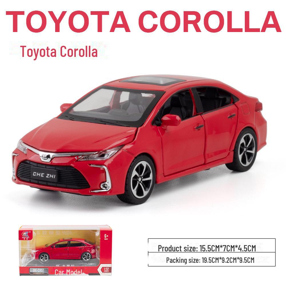1:32 Toyota Corolla Metal Model Car with Sound & Light - Pull Back Alloy Toy for Boys