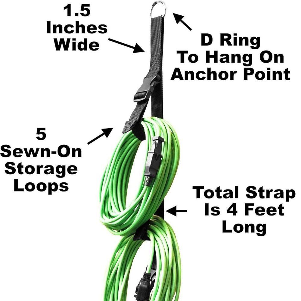 5 Loops Buckle Vertical Cord Holders Wall Hanging Cord Manageable Belt Cable Storage Straps  Hose