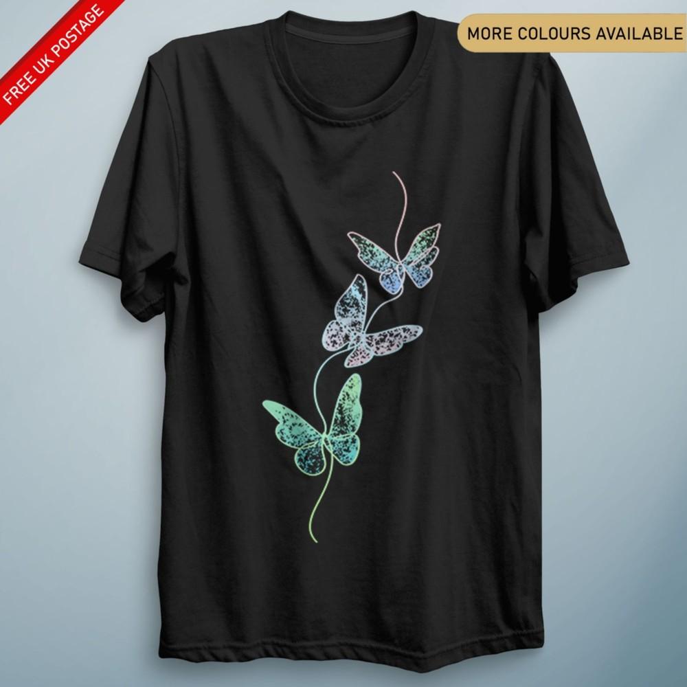 Butterfly Line Art TShirt Aesthetic Minimalist Summer Tee Unisex Cute Top S