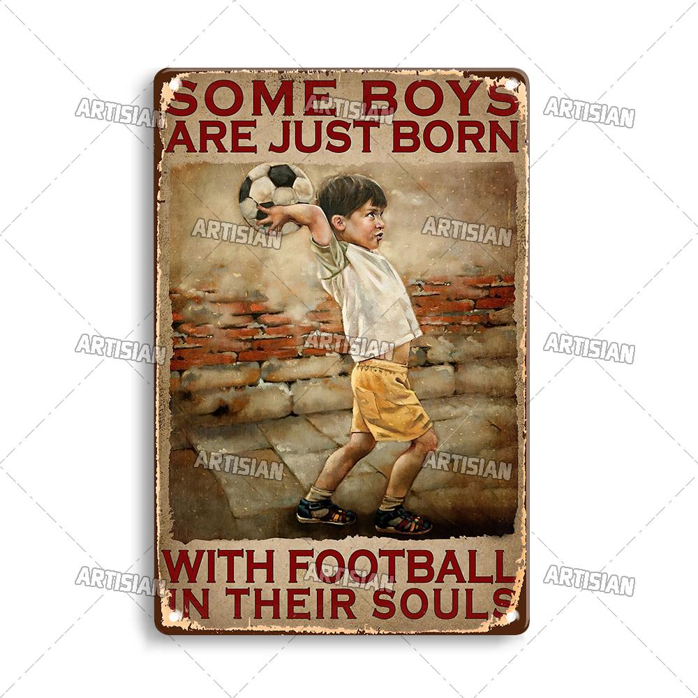 Artisian Football Metal Sign Sport Retro Tin Poster Vintage Decorative Plate Wall Decor Garage Bar Pub Club Hotel Cafe Kitchen