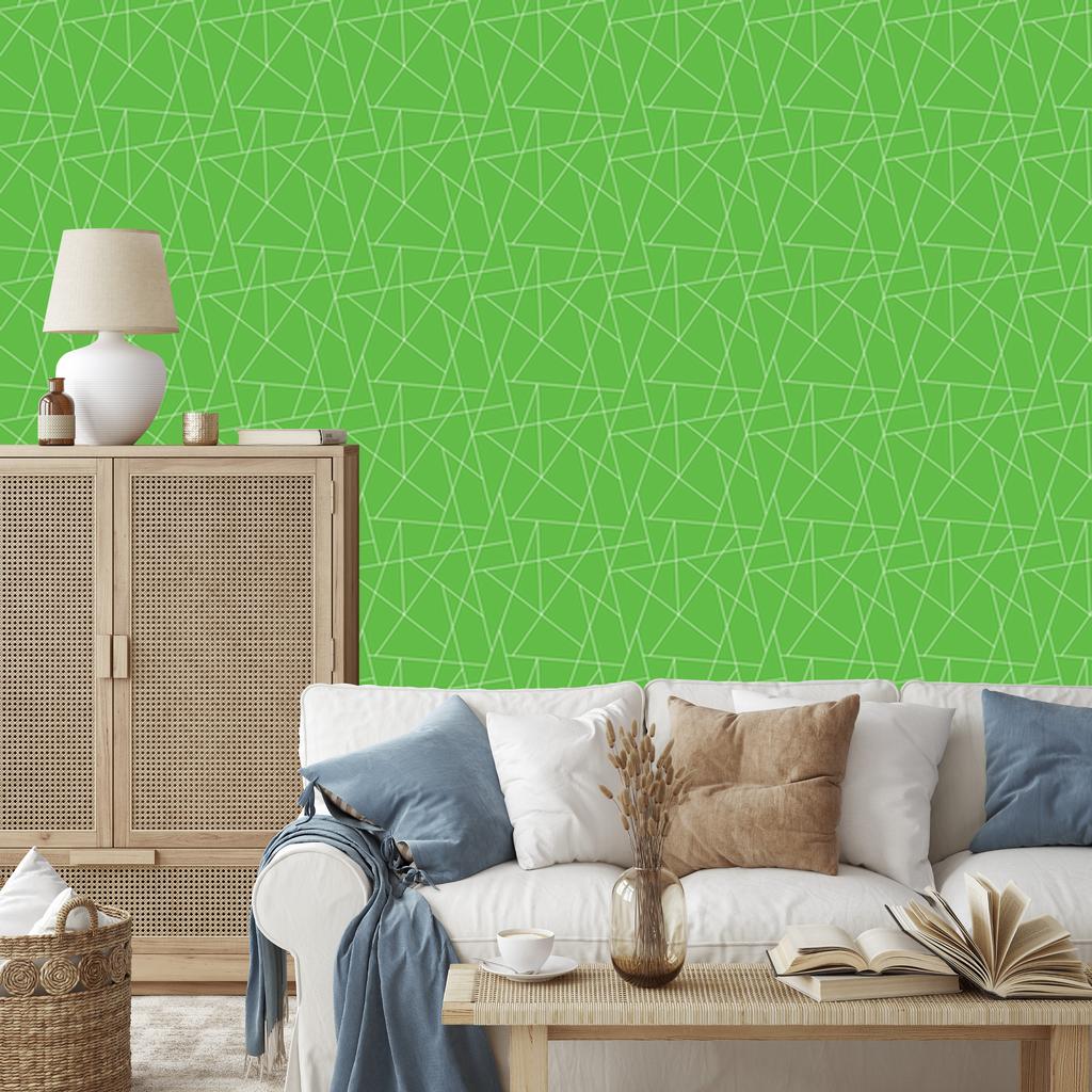 Wallpaper Geometric pattern green background, green center 50x1000