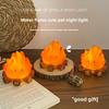 Christmas Campfire LED Candle Night Light Festive Ambient Decor Lamp Perfect Xmas Gift & Desktop Ornament for Holiday Atmosphere